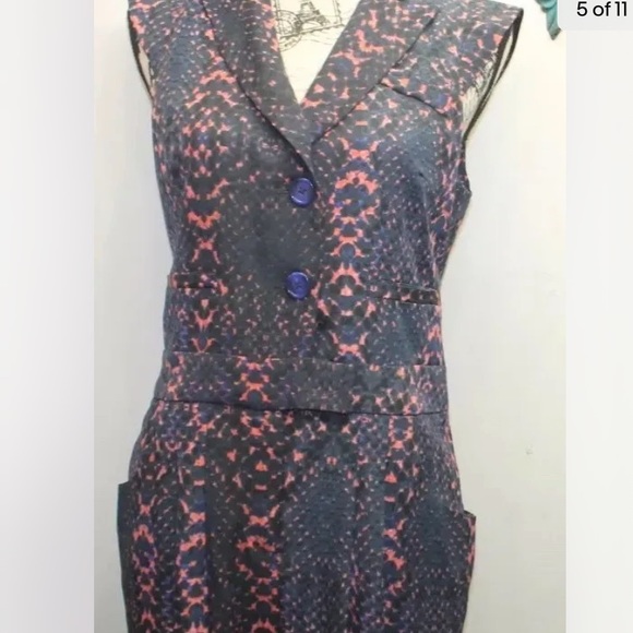 Charlie Jade Women Jumpsuit Medium Snake Print Black Blue Pink Sleeveless Pants - Picture 10 of 14